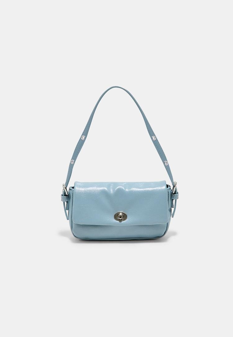 Stradivarius Geantă De Umăr Mini Cu Aspect Șifonat Azuriu Os