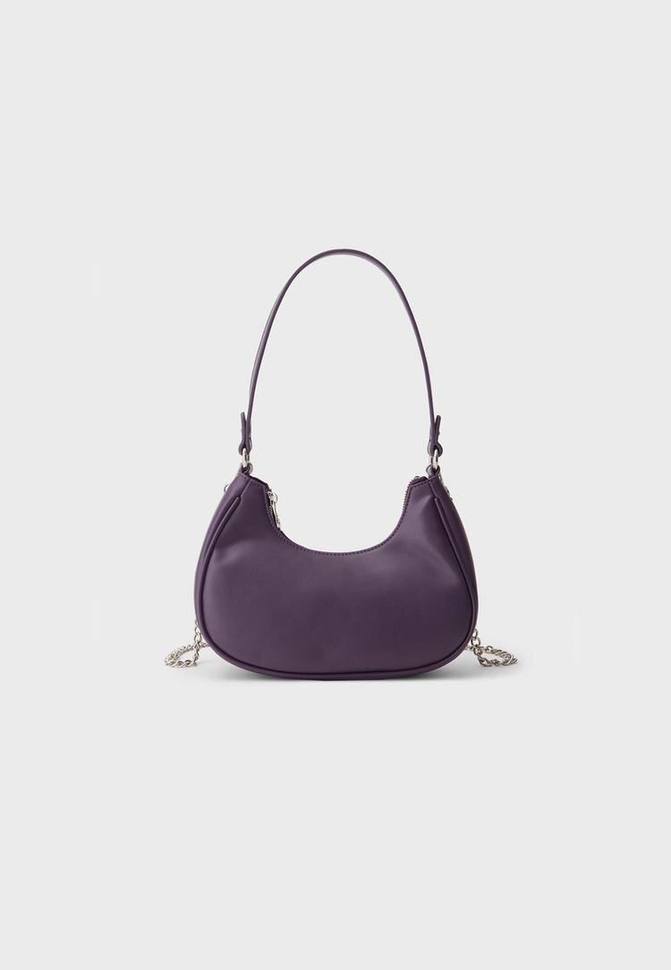 Stradivarius Geantă De Umăr Semilună Maro Deschis Os