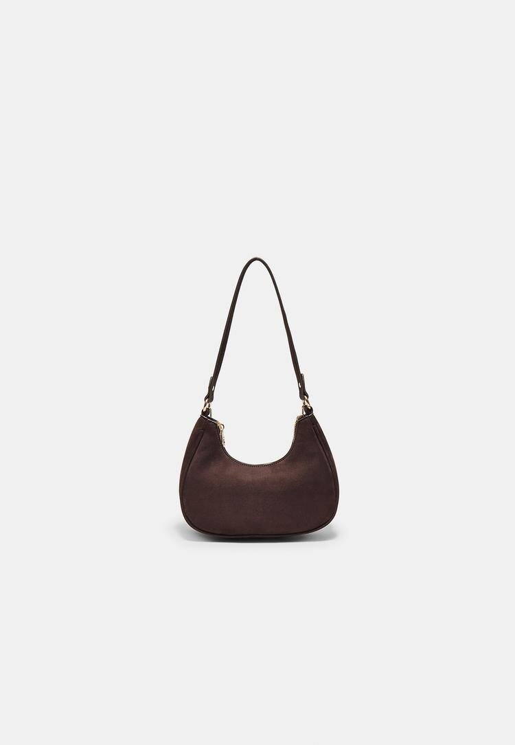 Stradivarius Geantă De Umăr Semilună Maro Os
