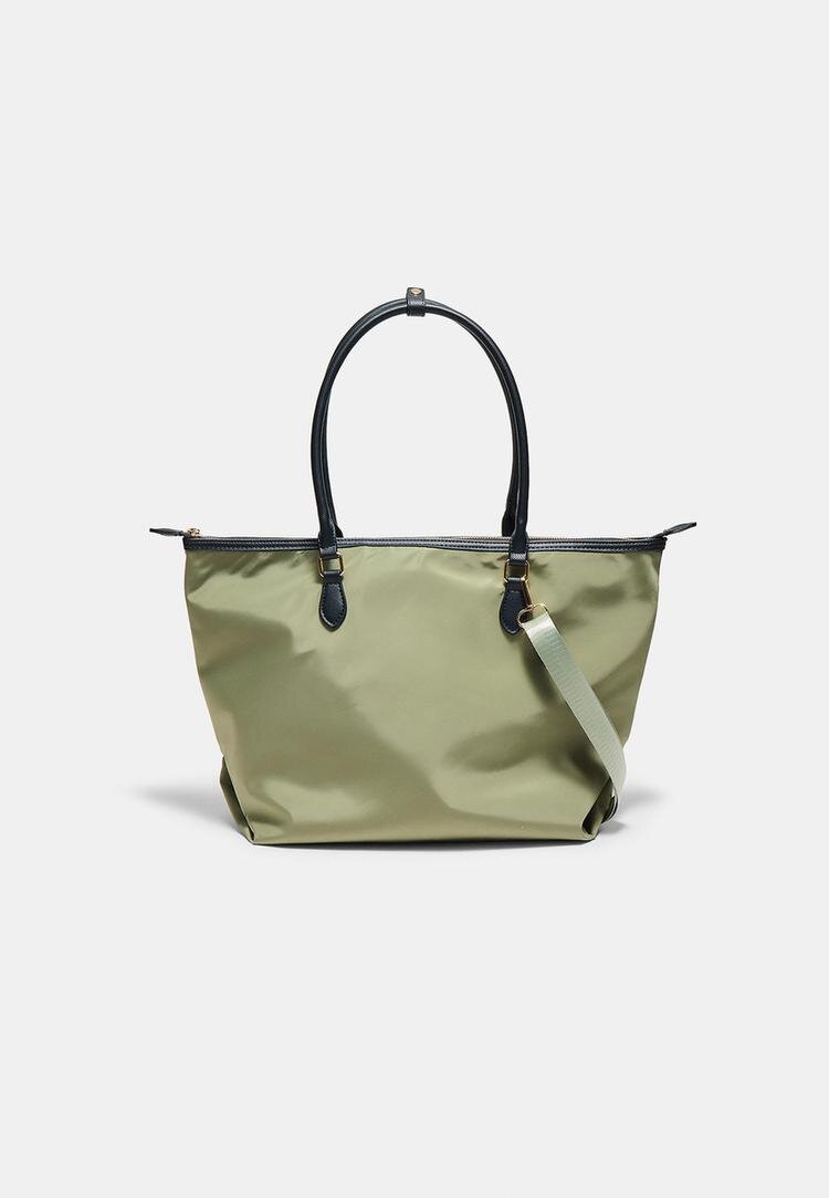Stradivarius Geantă Shopper Combinată Cu Curea De Umăr Kaki Os