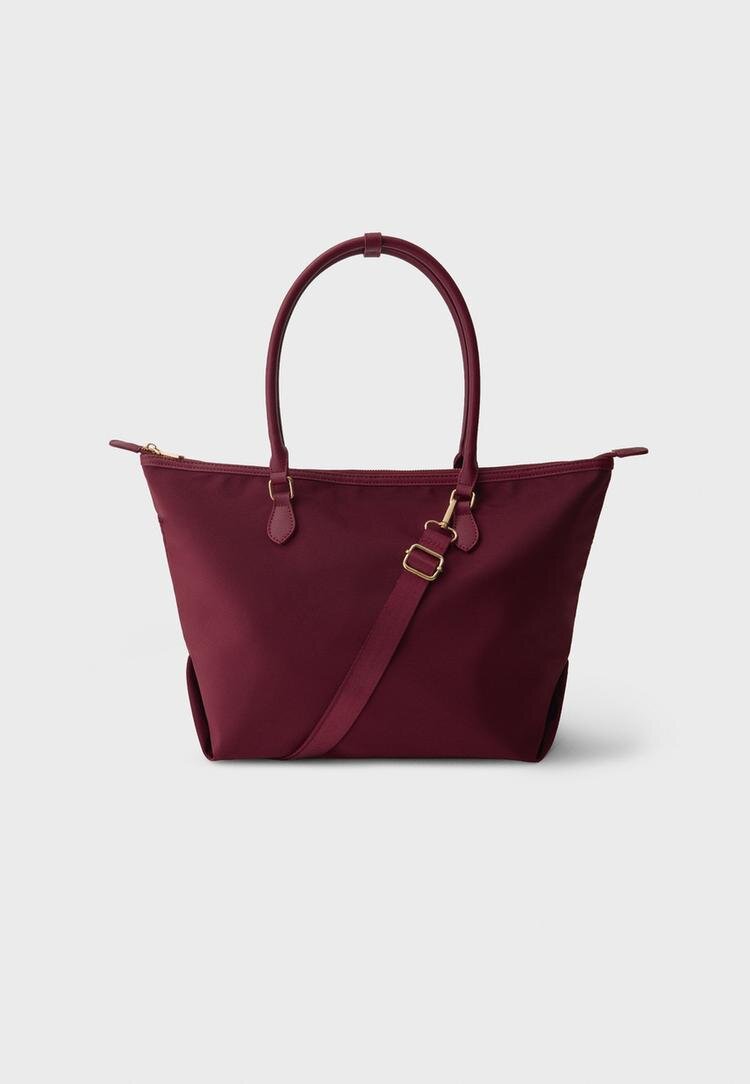 Stradivarius Geantă Shopper Combinată Cu Curea De Umăr Maro Deschis Os