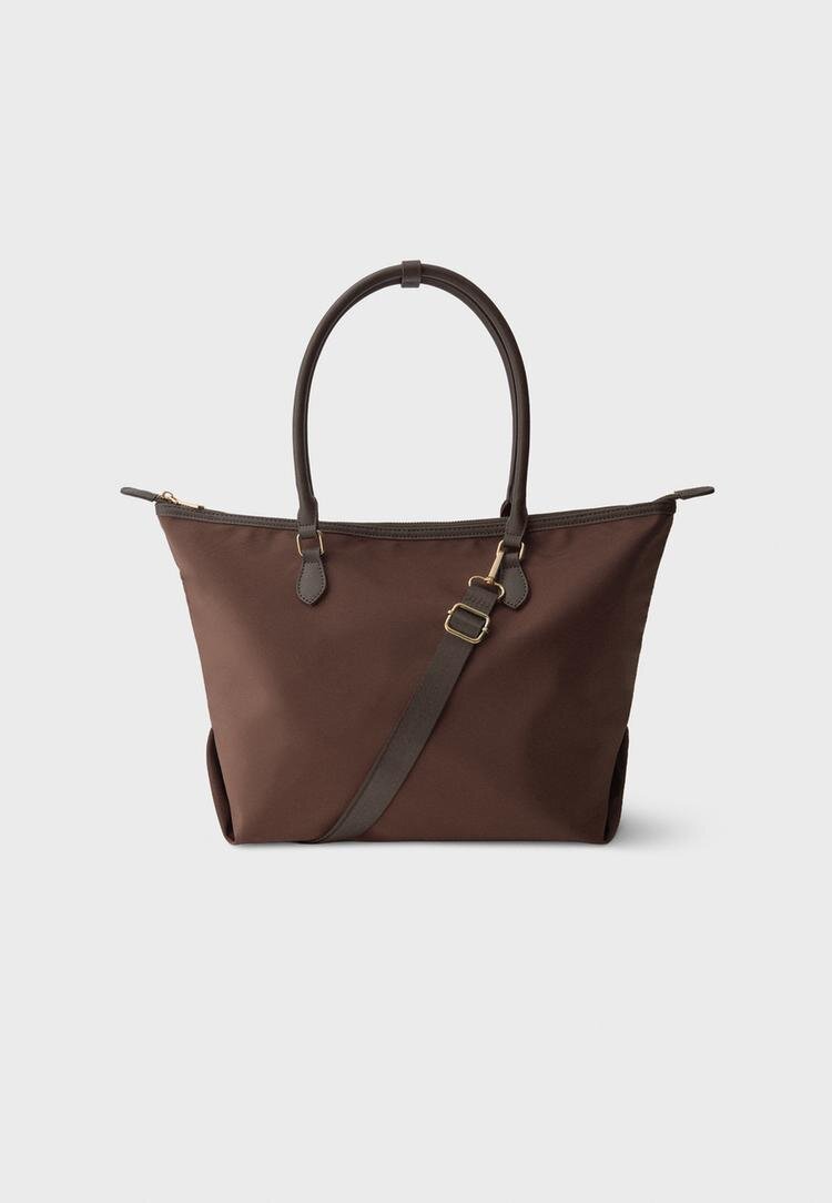 Stradivarius Geantă Shopper Combinată Cu Curea De Umăr Maro Os