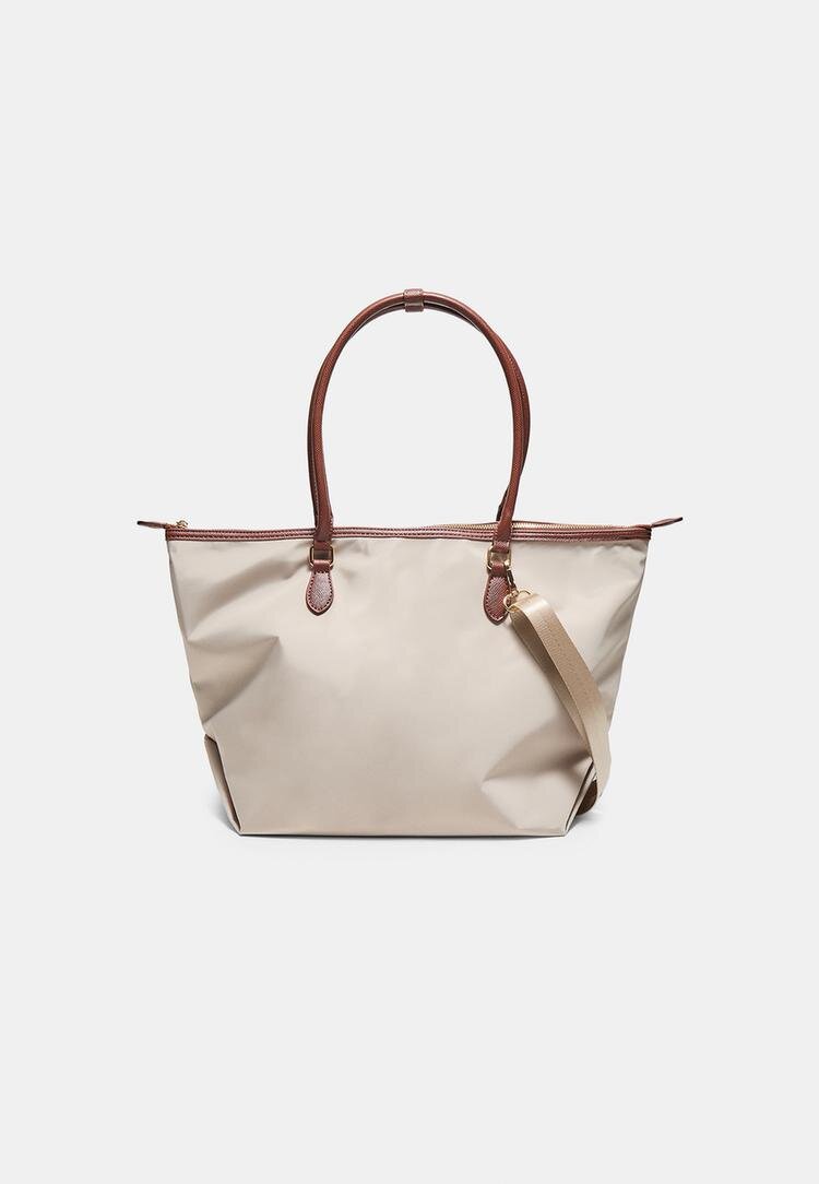 Stradivarius Geantă Shopper Combinată Cu Curea De Umăr Piatră Os