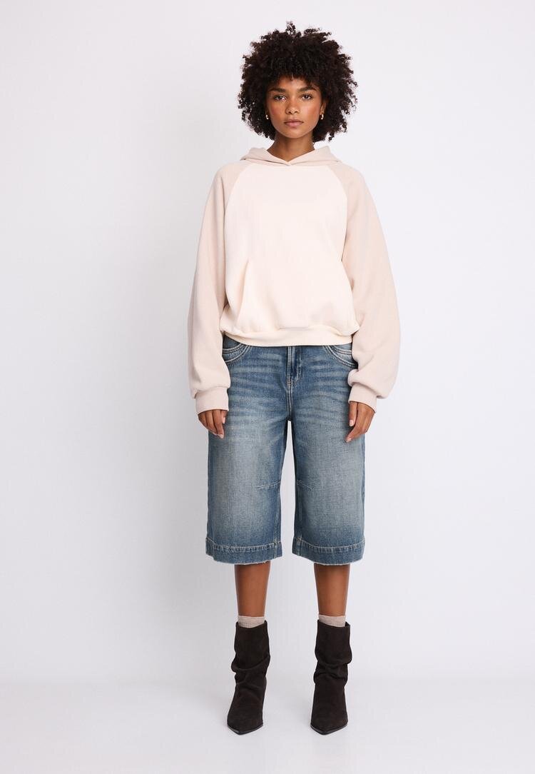 Stradivarius Hanorac Cu Mânecă Raglan Și Contrast Albastru Marin Xs