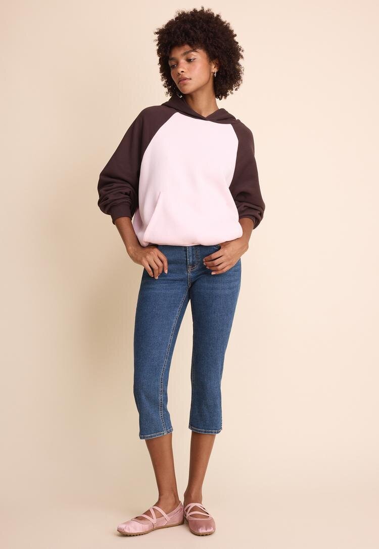 Stradivarius Hanorac Cu Mânecă Raglan Și Contrast Roz Pastel S