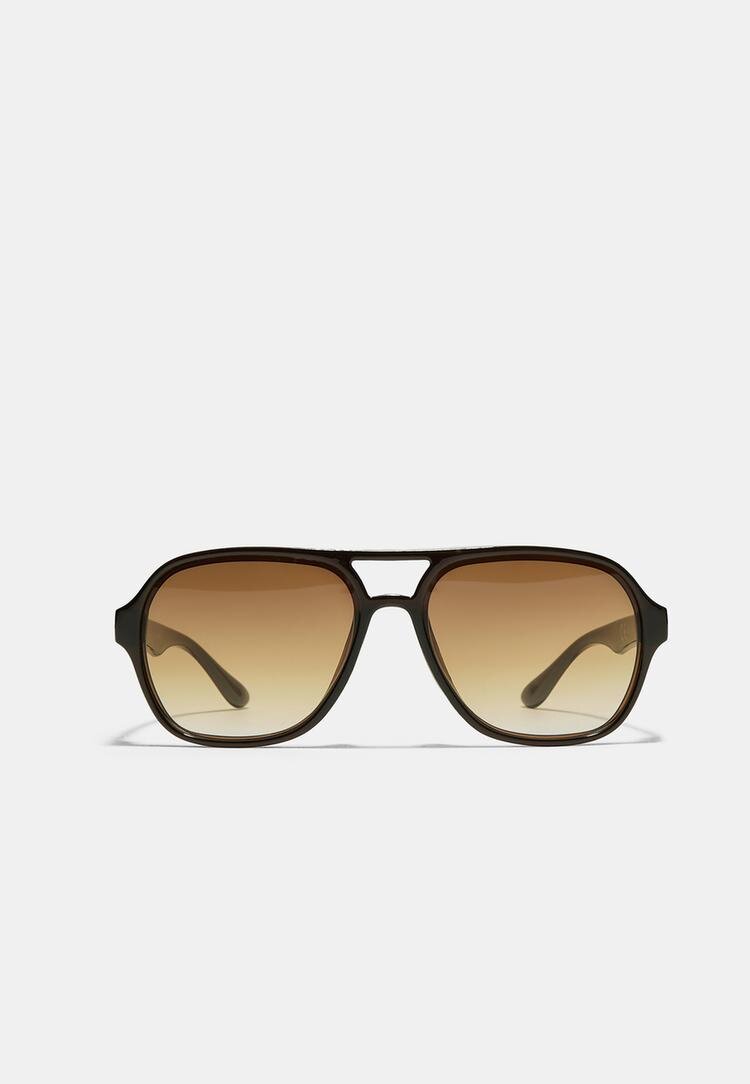 Stradivarius Ochelari Din Pastă Cu Dublu Puntea Maro Os