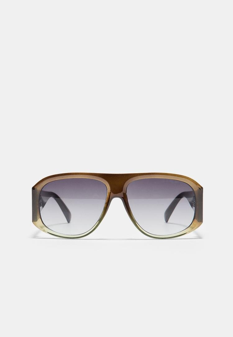 Stradivarius Ochelari Din Plastic Cu Efect Degradé Kaki Os