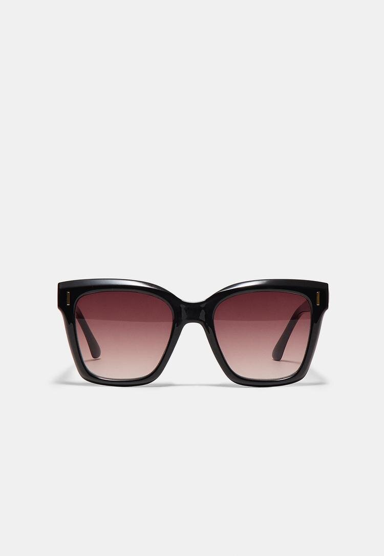 Stradivarius Ochelari Pătrați Cat Eye Din Plastic Albastru Marin Os
