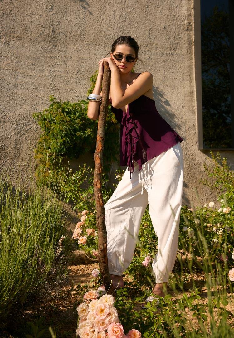 Stradivarius Pantaloni Bufant Cu Efect De In Alb Xl