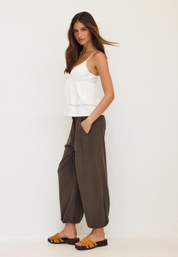 Stradivarius Pantaloni Bufant Cu Efect De In Maro L