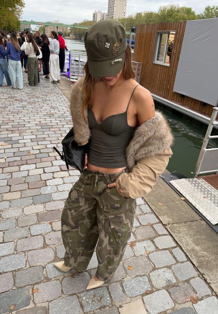 Stradivarius Pantaloni Cargo Cu Imprimeu Kaki 40