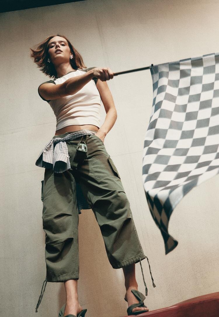 Stradivarius Pantaloni Cargo Pirat Kaki 32