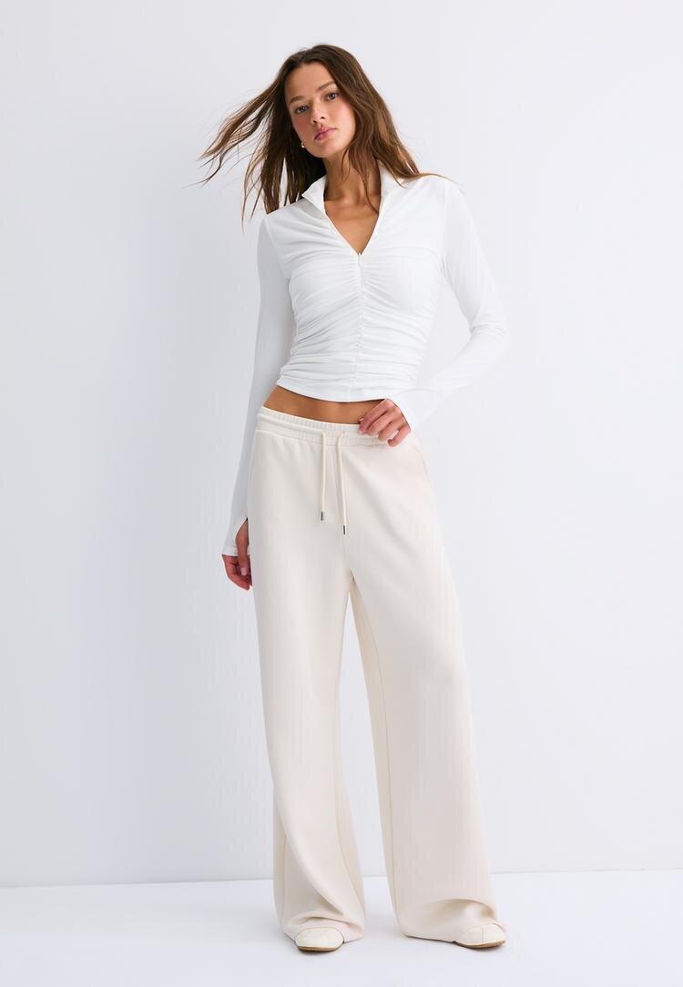 Stradivarius Pantaloni Jogger Palazzo Cu Tușeu Moale Albastru Lavandă L