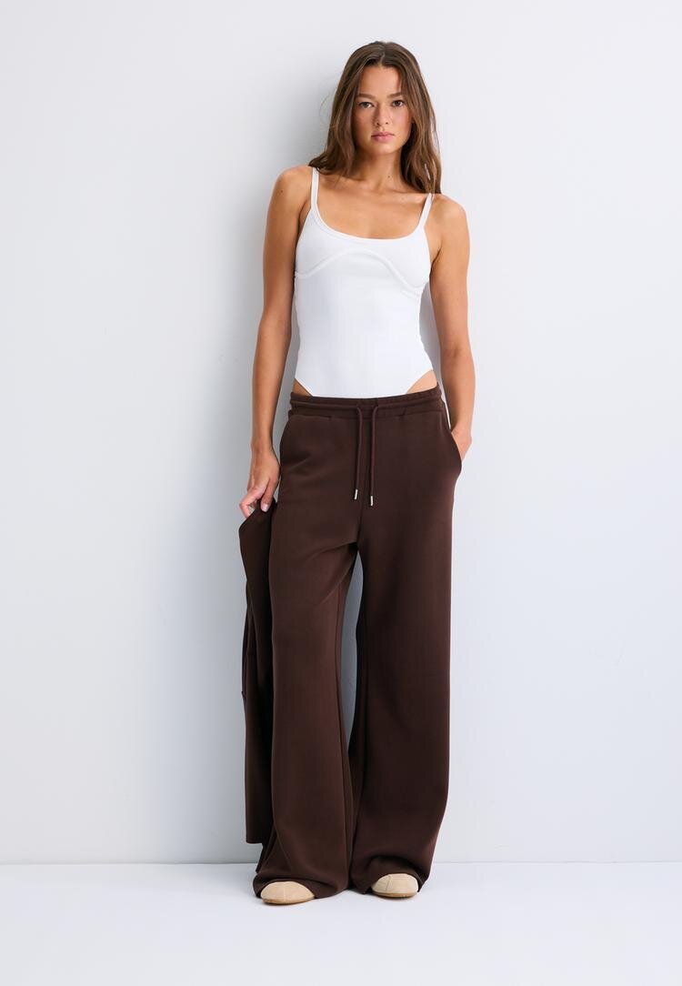 Stradivarius Pantaloni Jogger Palazzo Fini La Atingere Albastru Marin Xl