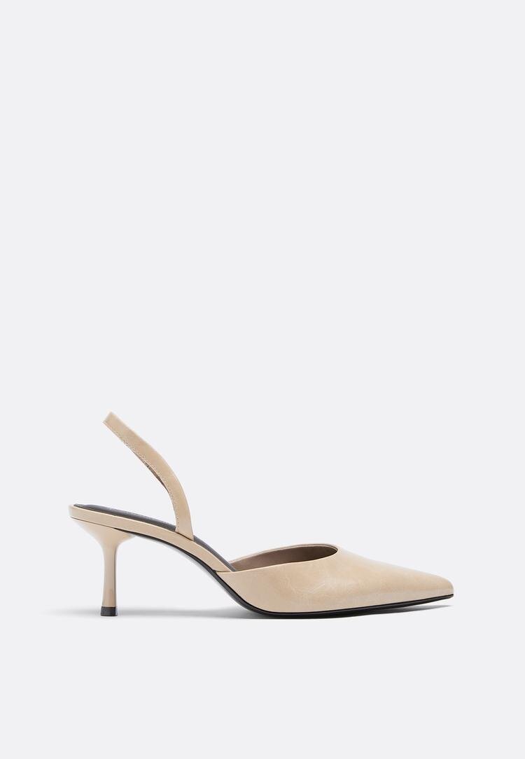 Stradivarius Pantofi Cu Toc De Bază Bej 41