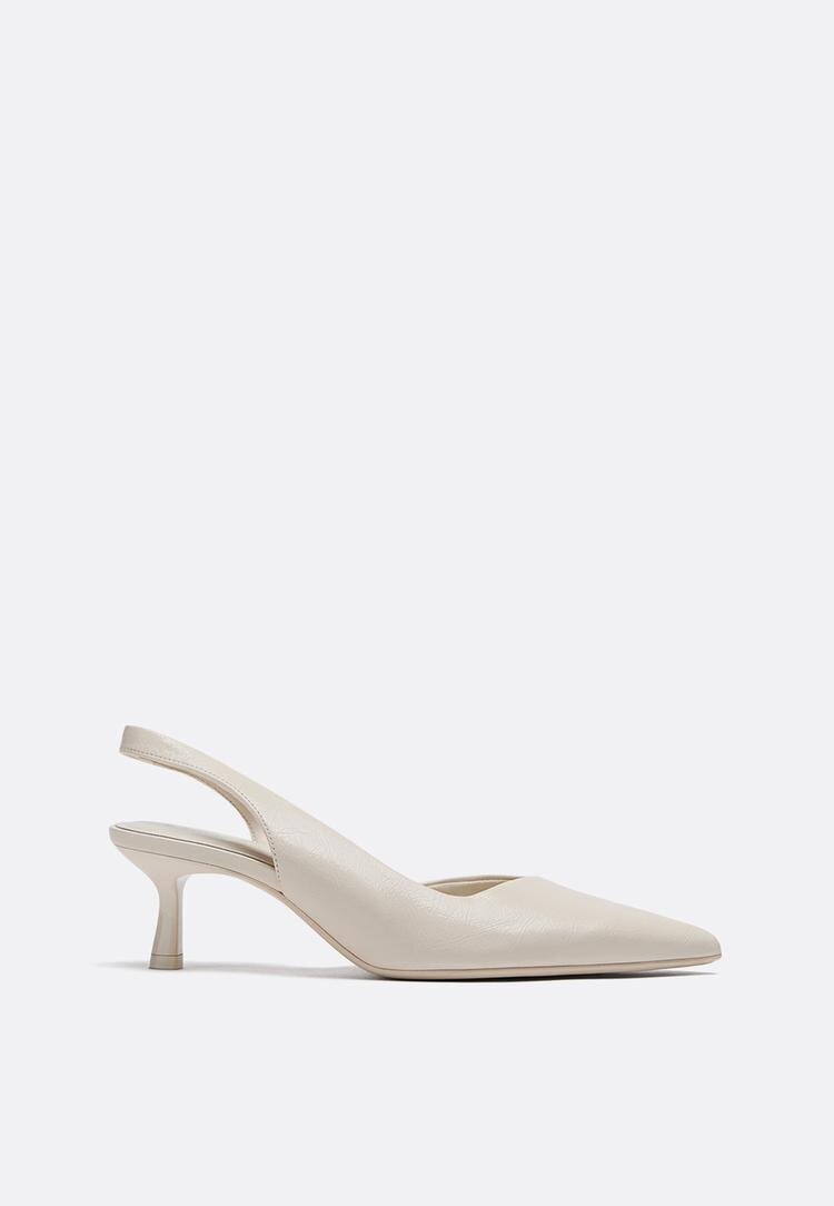 Stradivarius Pantofi Cu Toc De Bază Crem 38