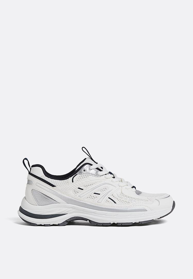 Stradivarius Pantofi Sport Cu Detaliu Alb 37