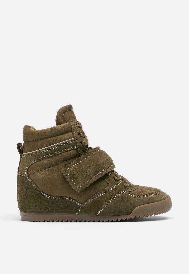 Stradivarius Pantofi Sport Cu Platformă Interioară Khaki 35