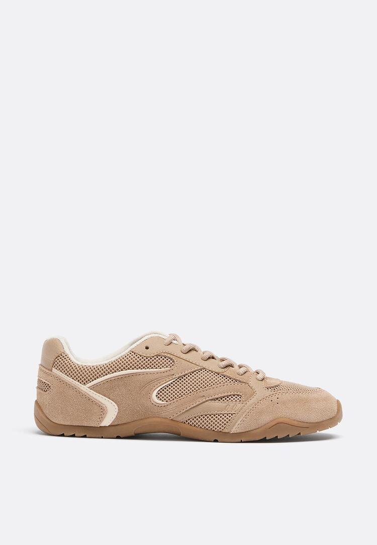 Stradivarius Pantofi Sport De Jogging Flexibili Din Plasă Bej 37
