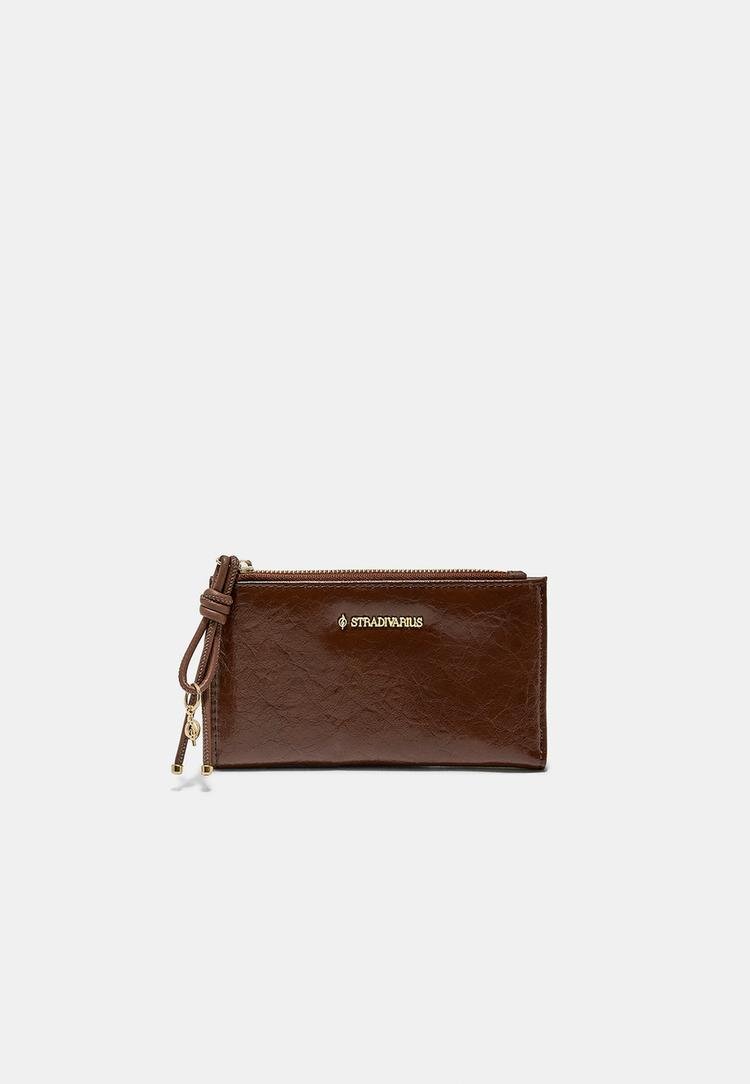 Stradivarius Portofel Alungit Cu Detaliu Trăgător Albastru Os
