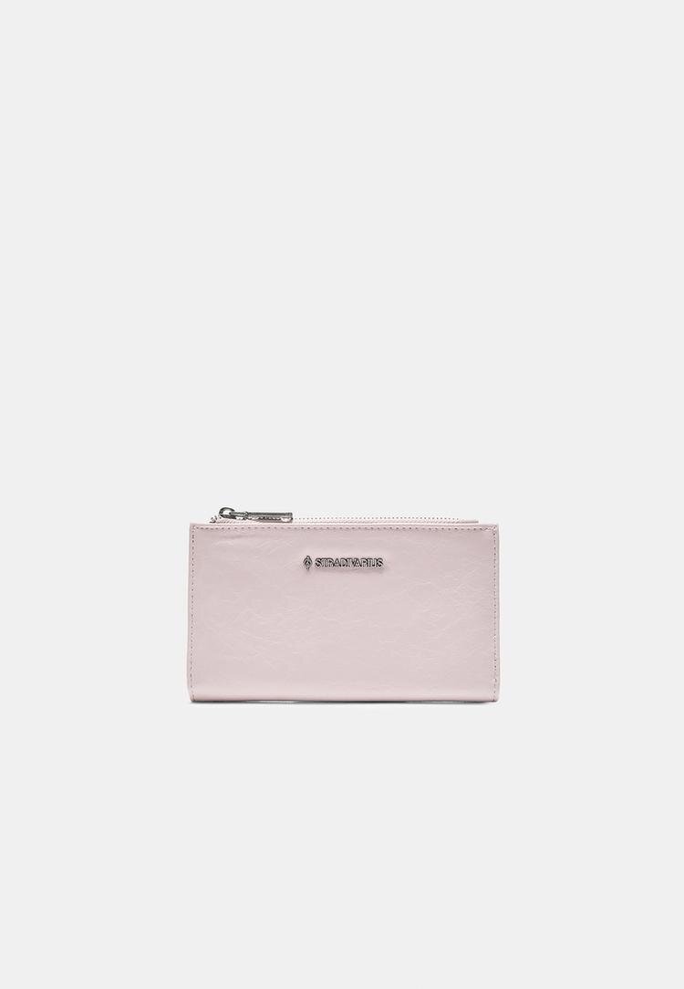 Stradivarius Portofel Simplu Cu Fermoar Roz Os