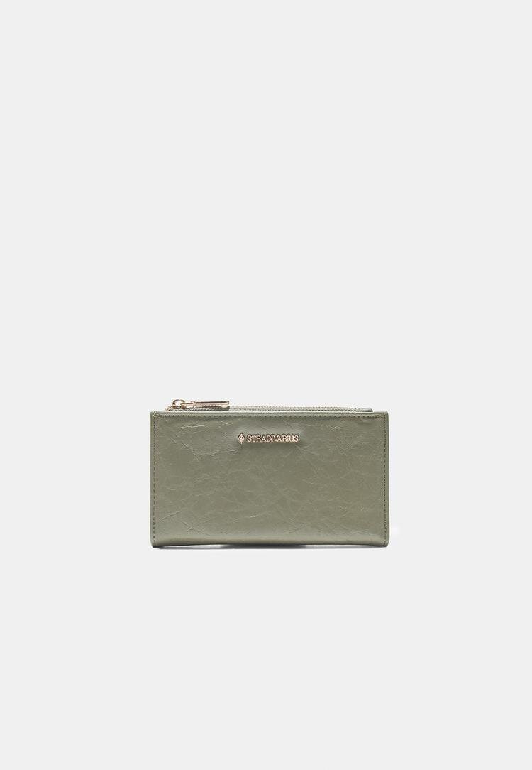 Stradivarius Portofel Simplu Cu Fermoar Verde Închis Os