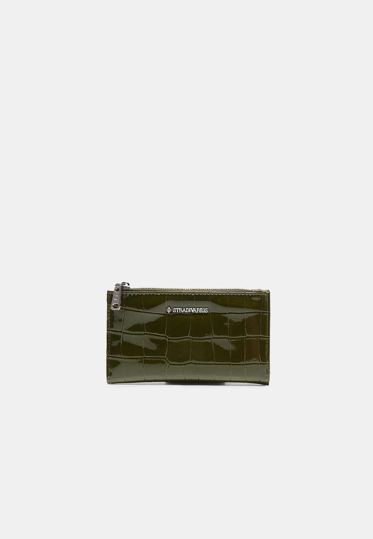 Stradivarius Portofel Simplu Cu Fermoar Verde Închis Os