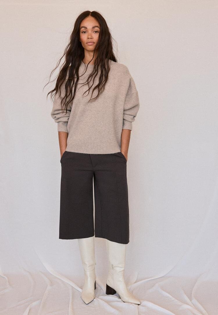 Stradivarius Pulover Basic Din Tricot Fin La Atingere 0-458 Xs