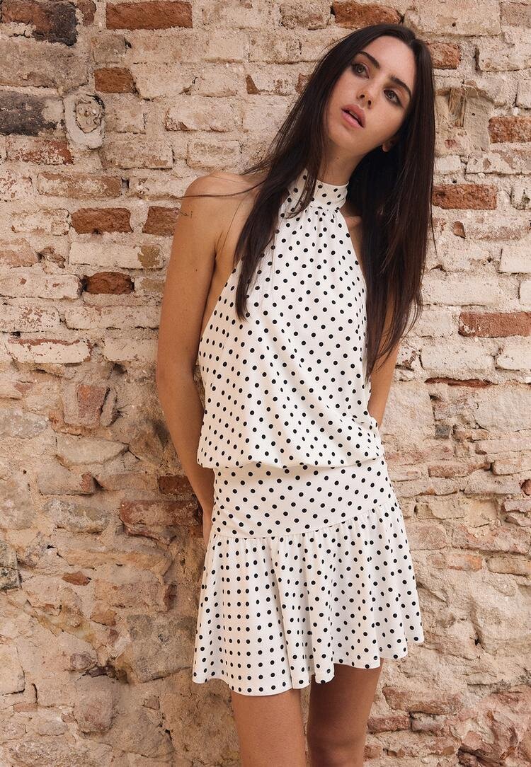 Stradivarius Rochie Halter Efect Prespălat Gri Denim Xl