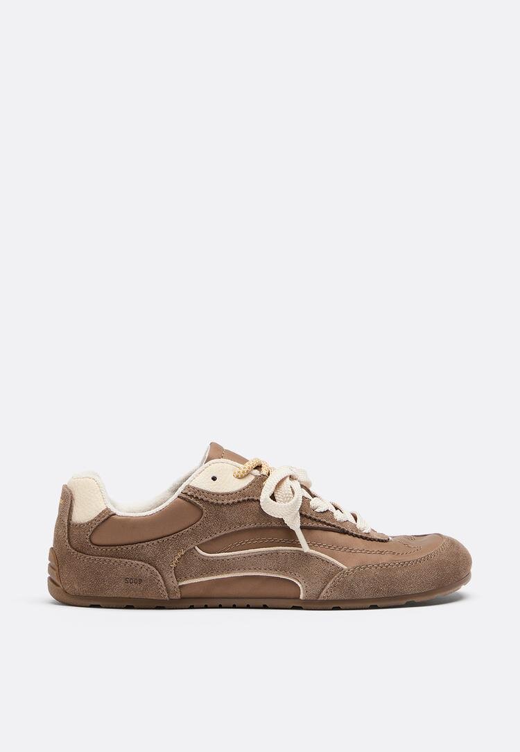 Stradivarius S009 Adidași Barefoot Cu Detalii Din Piele Maro 35