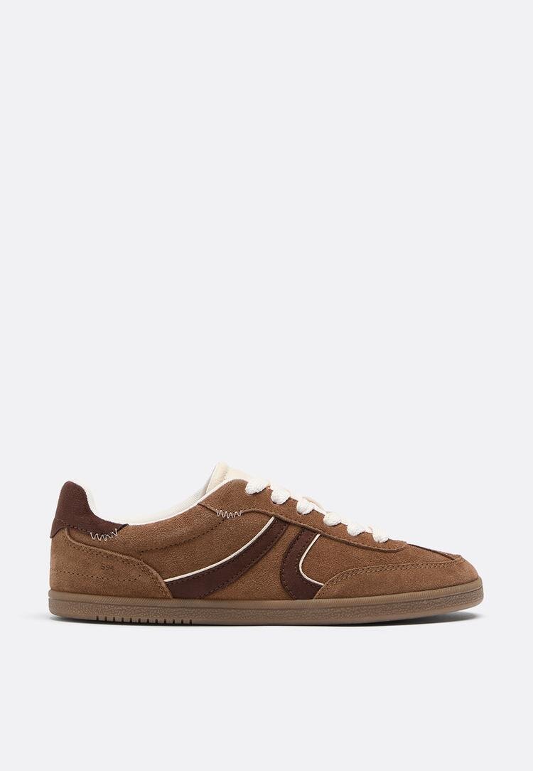 Stradivarius S011 Pantofi Sport Retro Din Piele Maro 39
