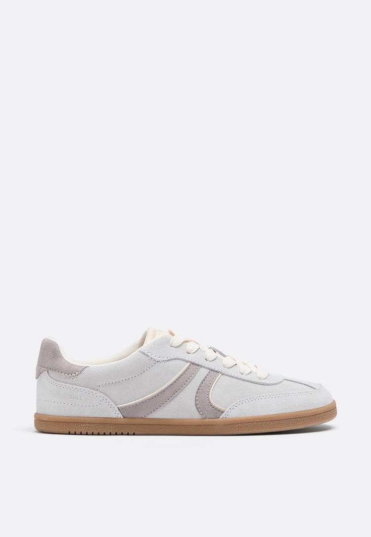 Stradivarius S011 Teniși Retro Din Piele Gri 40