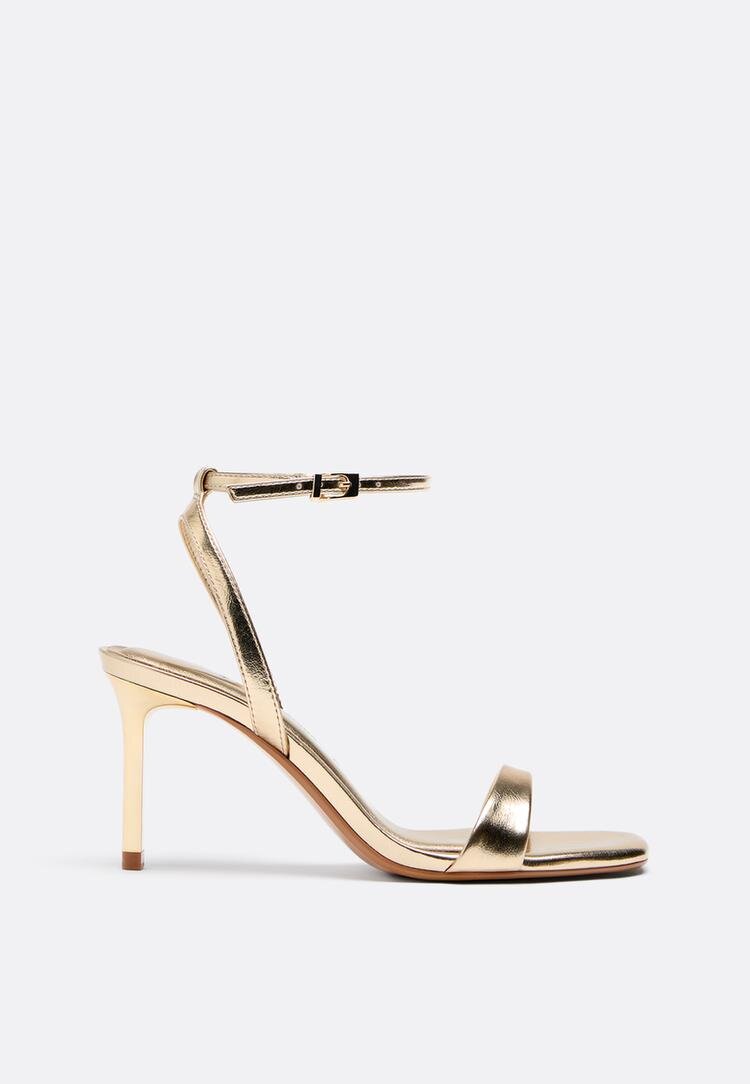 Stradivarius Sandale Cu Toc Stiletto Auriu 39