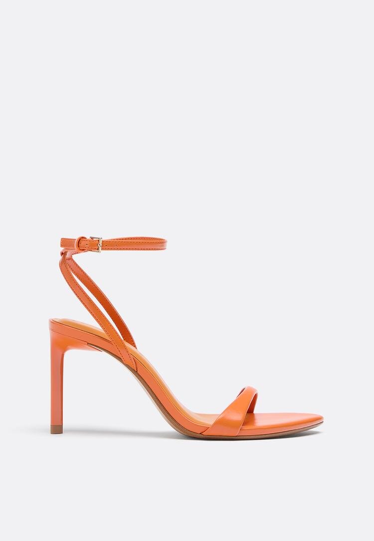 Stradivarius Sandale Cu Toc Stiletto Portocaliu 39