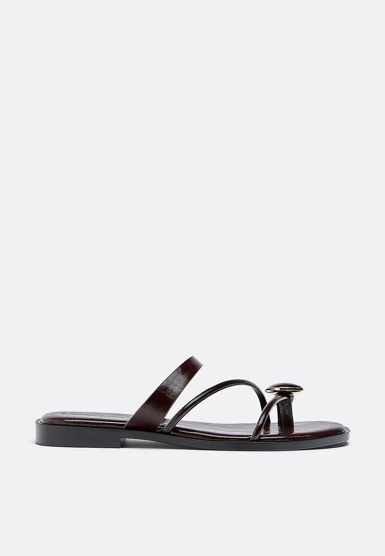 Stradivarius Sandale Joase Cu Detaliu Piatră Maro 36