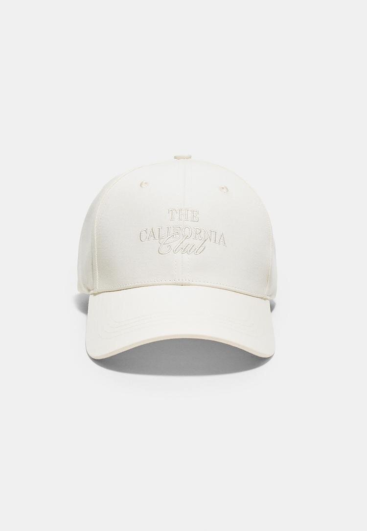 Stradivarius Șapcă Brodată Ecru Os
