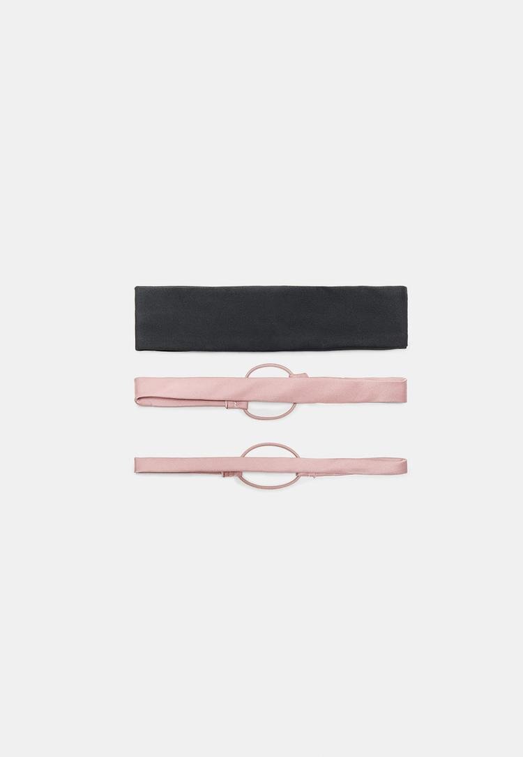 Stradivarius Set 3 Benzi De Blană Elastice Sport Roz Pastel Os