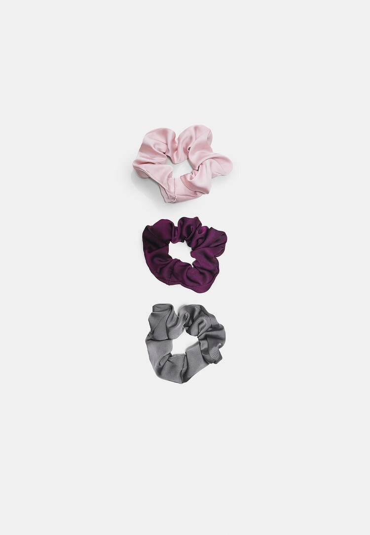 Stradivarius Set 3 Elastice De Păr Cu Efect Satinat Roz Pastel Os