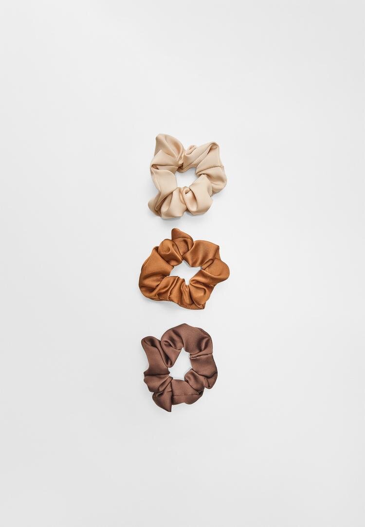 Stradivarius Set 3 Elastice De Păr Maro Os