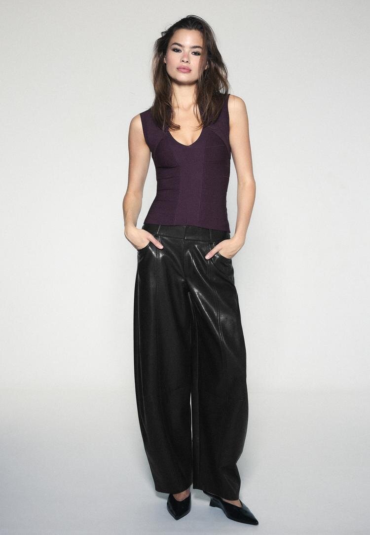 Stradivarius Top Bandage Mov Xs