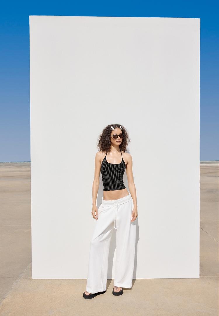 Stradivarius Top Halter Din Tricot Transparente Xl