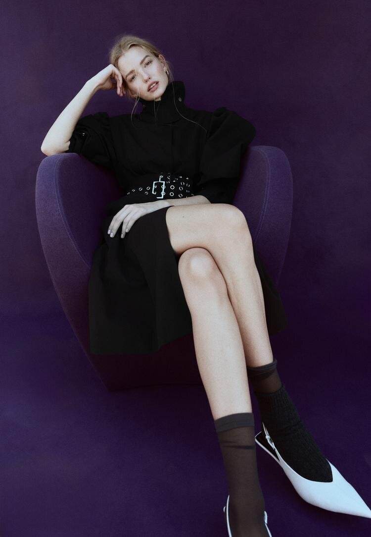 Stradivarius Trench Cu Mâneci Voluminoase Negru S