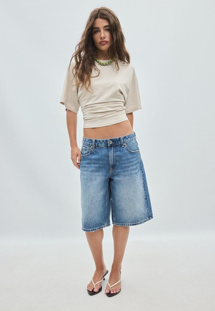 Stradivarius Tricou B08 Cu Mânecă Scurtă Japoneză Piatră S