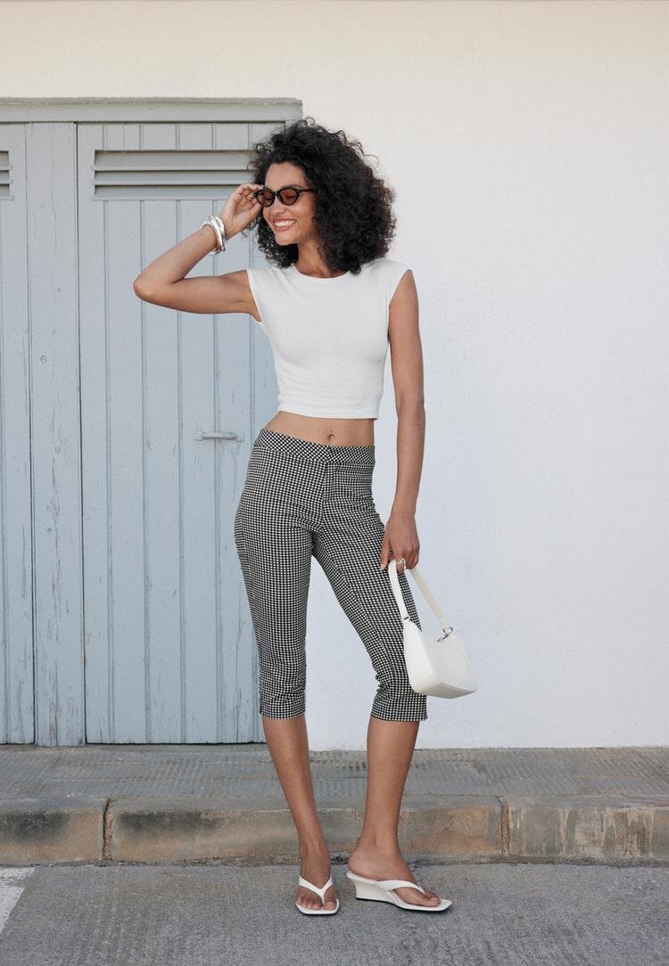 Stradivarius Tricou Crop Cu Mânecă Mini Alb Xl