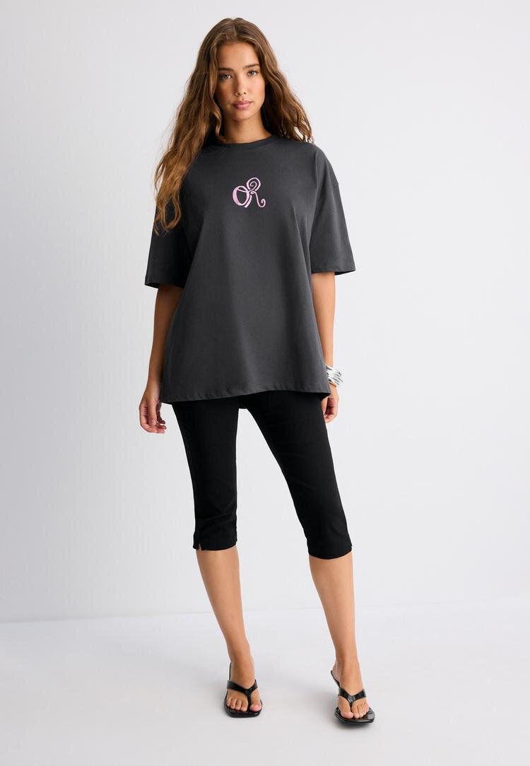 Stradivarius Tricou Cu Grafică Olivia Rodrigo Gri Închis S