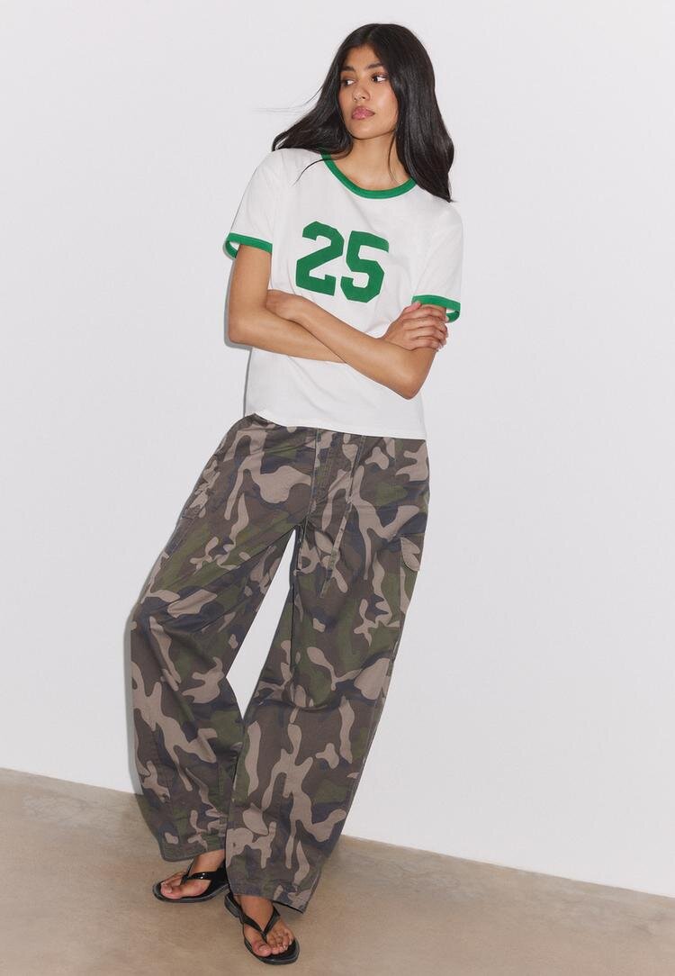 Stradivarius Tricou Cu Imprimeu Verde Deschis Xl