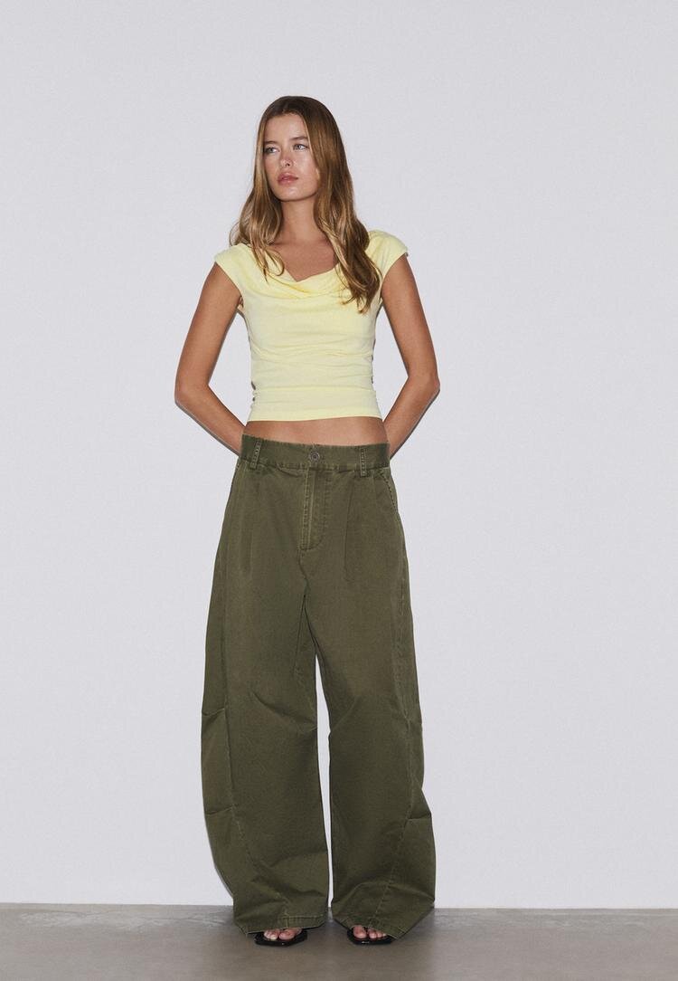 Stradivarius Tricou Fără Mâneci Multipoziție Galben Pastel Xl